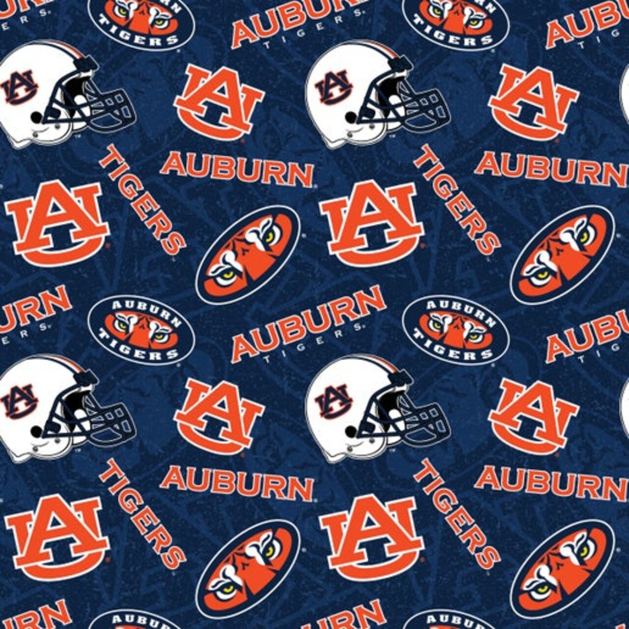 Licensed NCAA Auburn University Tone on Tone AU-1178 Cotton Fabric by the Yard
